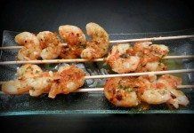 Brocheta de gambas a la plancha brocheta gambas plancha